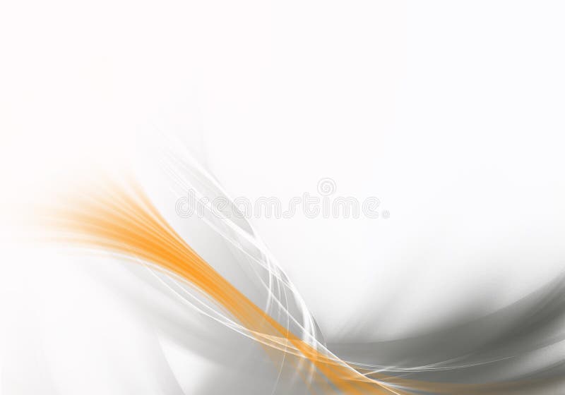 Abstract Background Waves. White, Grey and Orange Stock Illustration