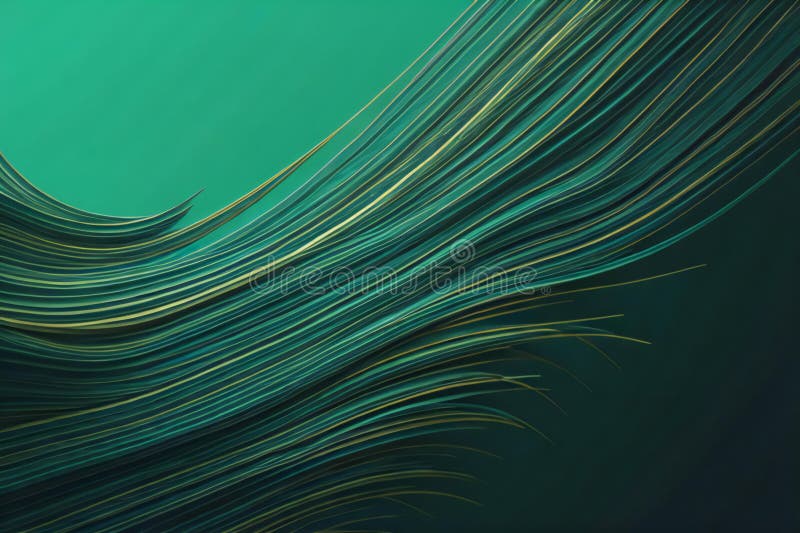 abstract background with wavy lines in green colors, vector illustration. ai generated