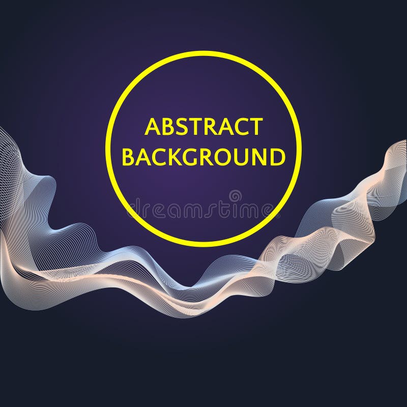 Abstract background with wavy thin lines in purple and pink colors. Visualization of movement vector illustration