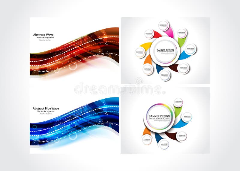 Abstract Background & Web Banner Set Stock Vector - Illustration of