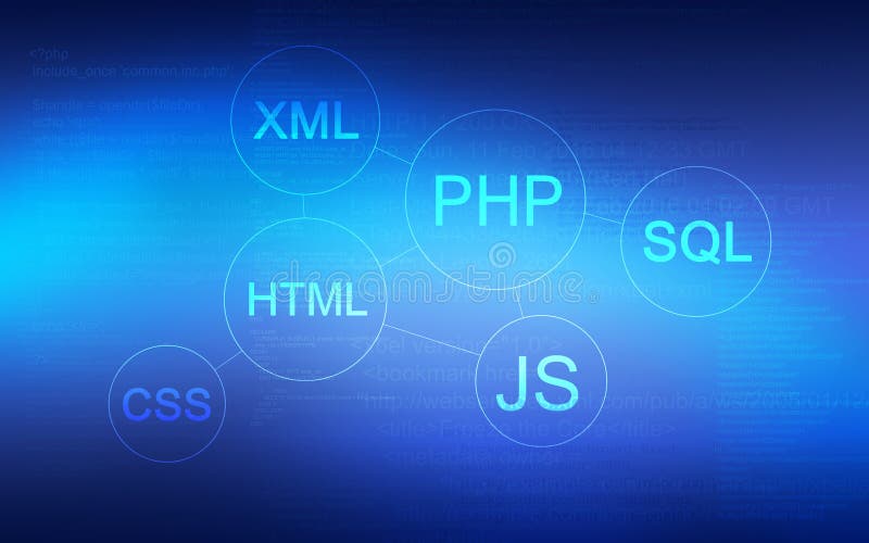 Abstract Background with Web Programming Script Stock Image - Image of ...