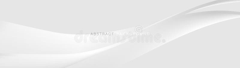 Abstract background white geometric wavy lines. Modern clean minimal pattern banner. Futuristic digital hi-technology banner. royalty free illustration