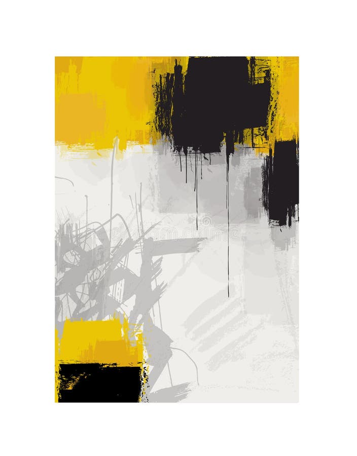 Abstract Background in Yellow Black and White Stock Vector - Illustration  of painted, texture: 174669200
