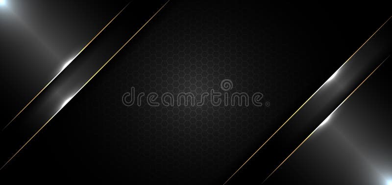 Abstract Banner Design Template Black Glossy with Gold Line and Lighting  Effect on Dark Background and Texture Stock Vector - Illustration of gold,  design: 194359229