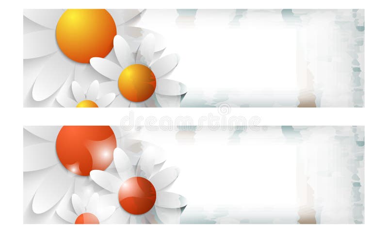 Abstract banner with flowers