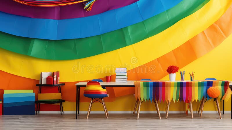 Abstract banner rainbow background royalty free illustration