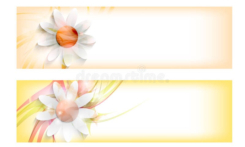 Abstract banners with flowers