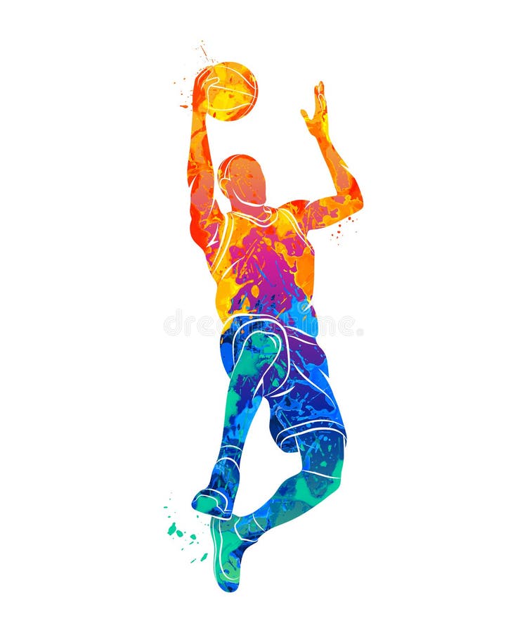 Basketball player, ball vector illustration