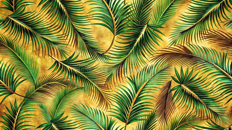 Abstract Batik Design Inspired by Coconut Leaves Generative AI stock illustration