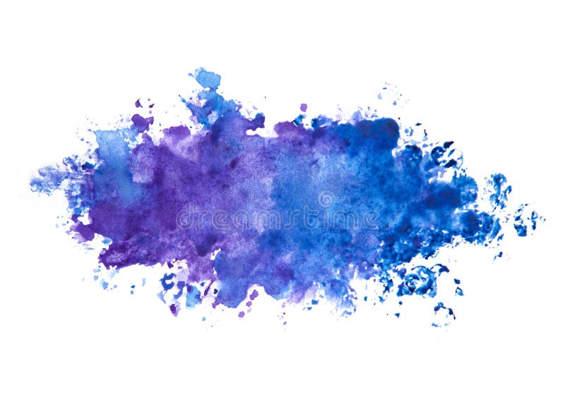 Abstract Beautiful Blue Indigo Color / Violet Watercolor Painted ...