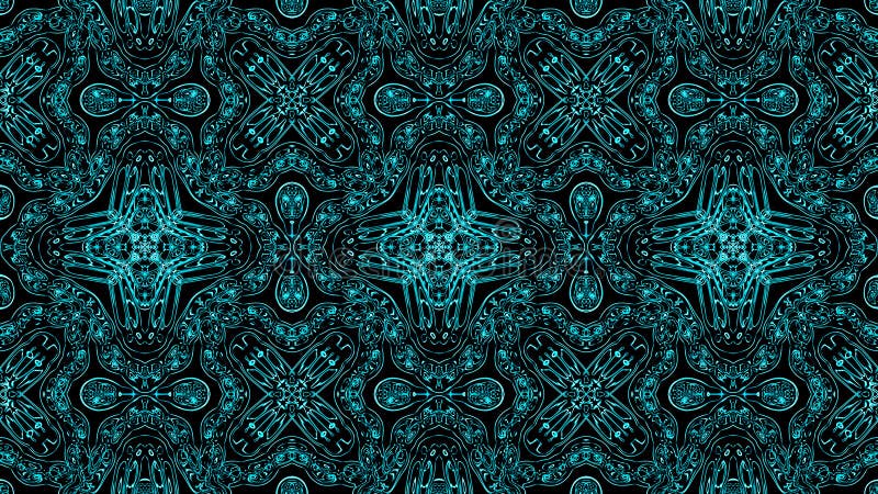 Abstract beautiful multicolor kaleidoscope background. Psychedelic turquoise geometric shapes. Beautiful multicolor royalty free illustration