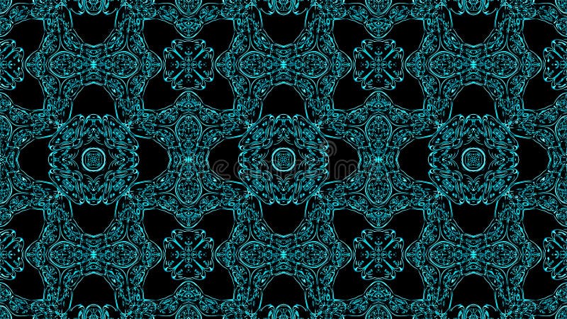 Abstract beautiful multicolor kaleidoscope background. Psychedelic turquoise geometric shapes. Beautiful multicolor stock illustration