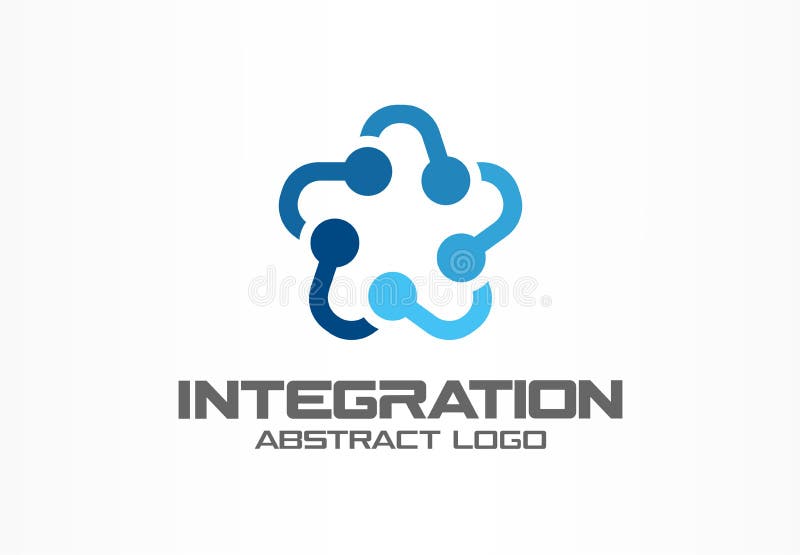 Abstract bedrijfembleem De sociale media, Internet, mensen verbinden logotype idee De stergroep, netwerk integreert vector illustratie Abstract bedrijfembleem De sociale media, Internet, mensen verbinden logotype idee De stergroep, netwerk integreert vector illustratie