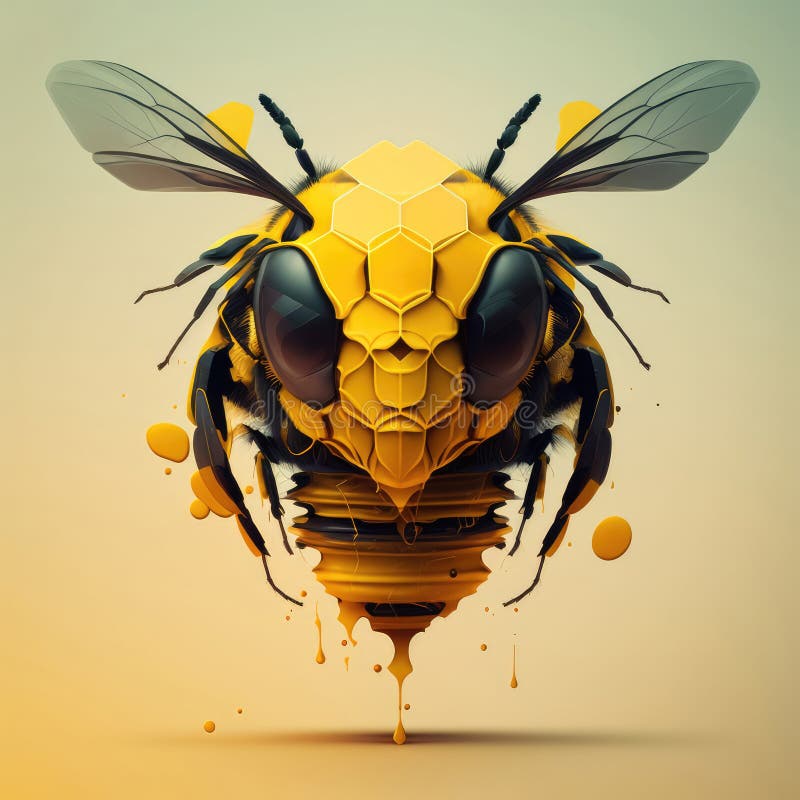 Abstract bee closeup stock illustration. Illustration of black 273703076