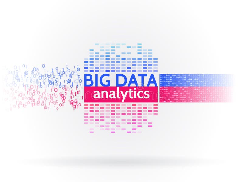 Abstract big data sorting information. Analysis of Information. Data mining. stock illustration