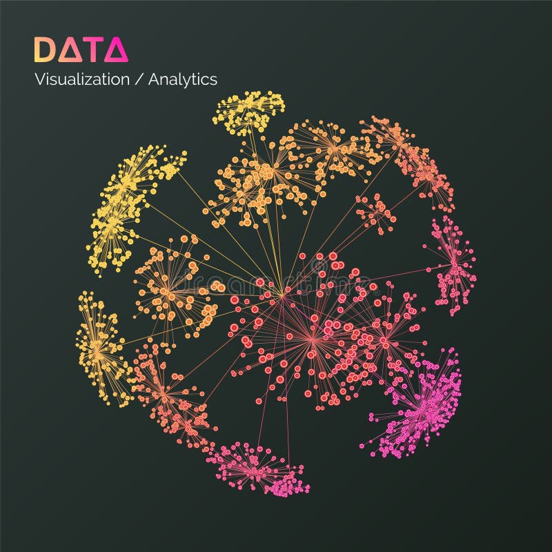 Abstract big data visualization. Visual information complexity. Information clustering representation royalty free illustration