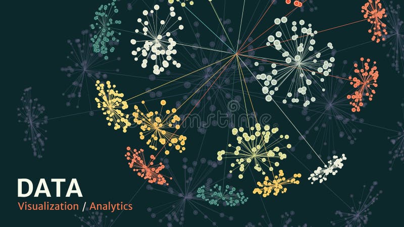 Abstract big data visualization. Visual information complexity. Information clustering representation vector illustration