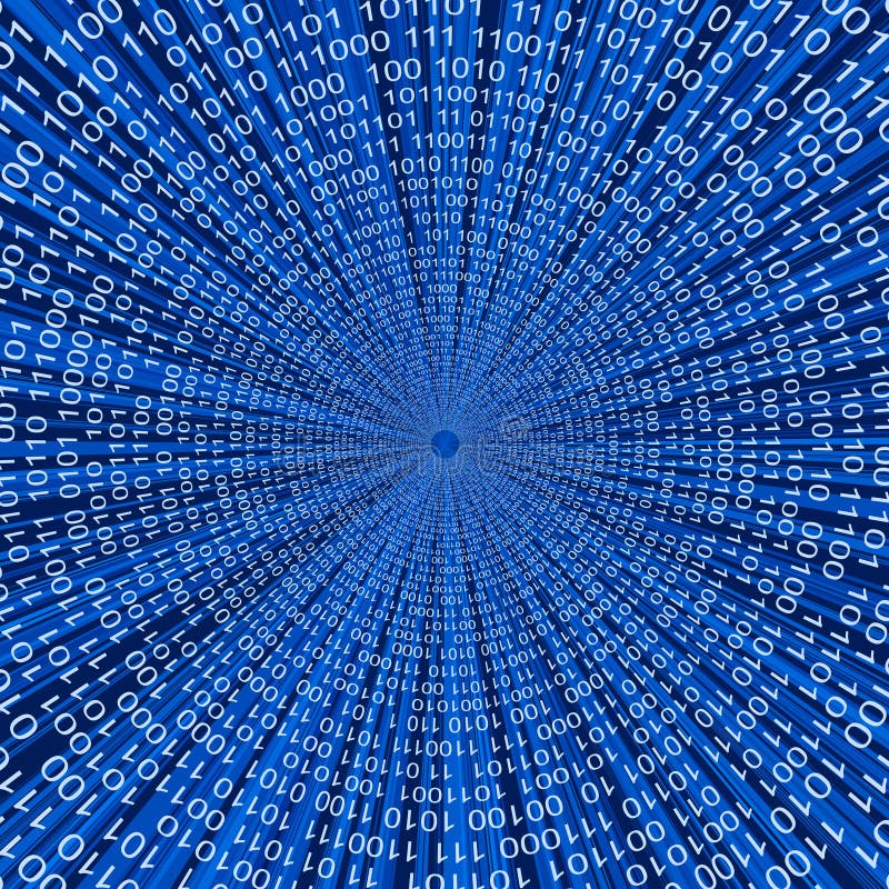 Abstract binary code 3D vector line background vector illustration