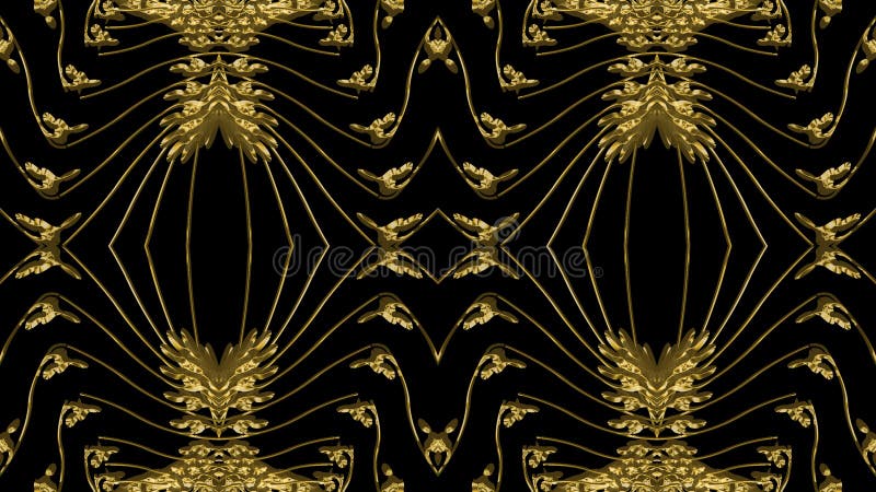 Abstract black background with gold pattern for the design of te