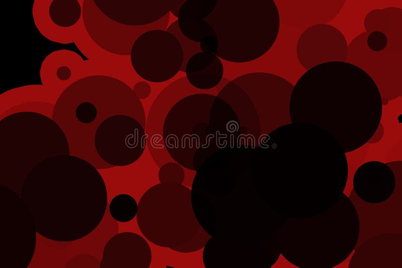 An Abstract Black Background with Red Circles Stock Illustration