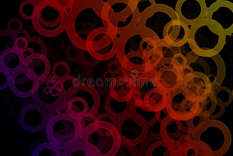 An Abstract Black Background with Red Circles Stock Illustration