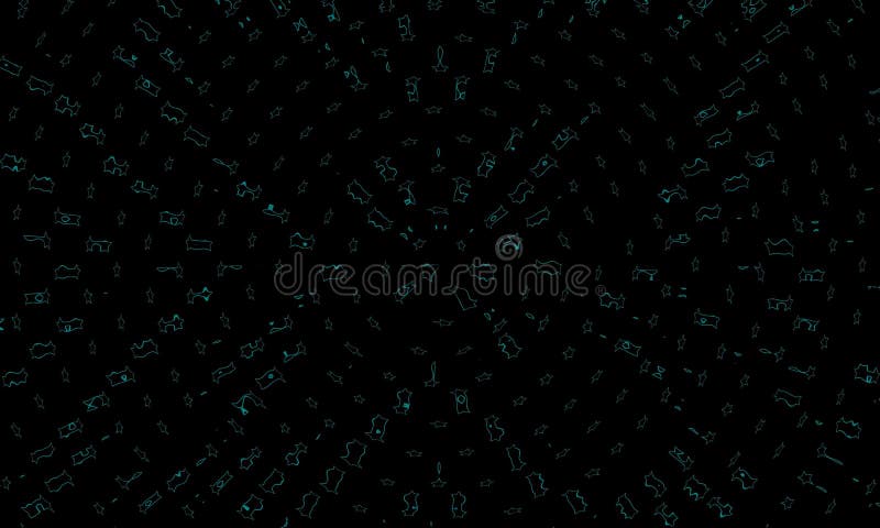 Abstract black background with small green shape outlines for wallpapers royalty free illustration