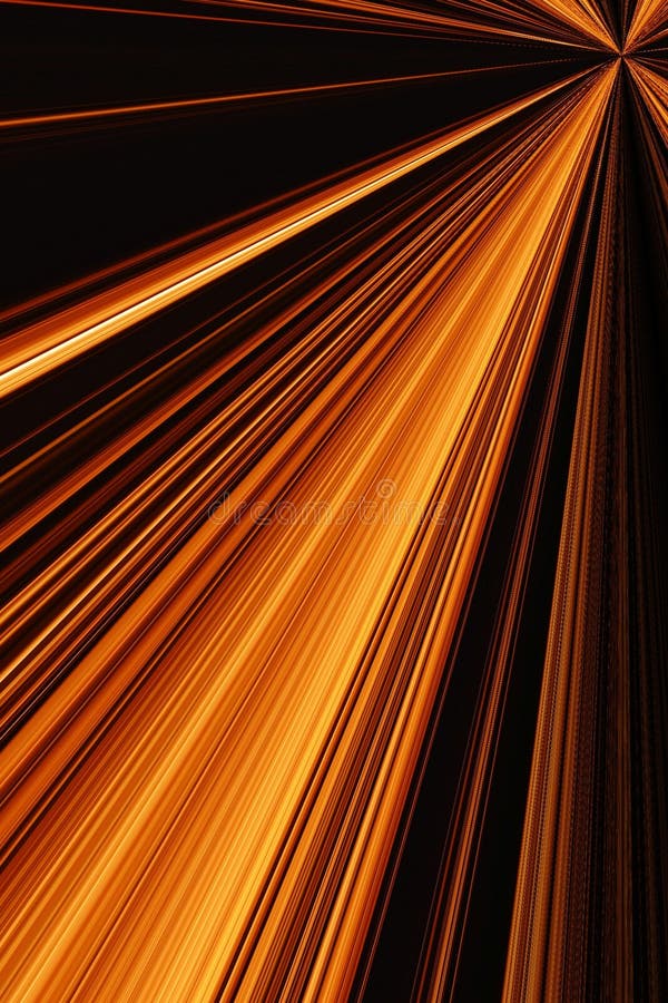 Abstract black background with a splash of bright orange light lines on it stock photography