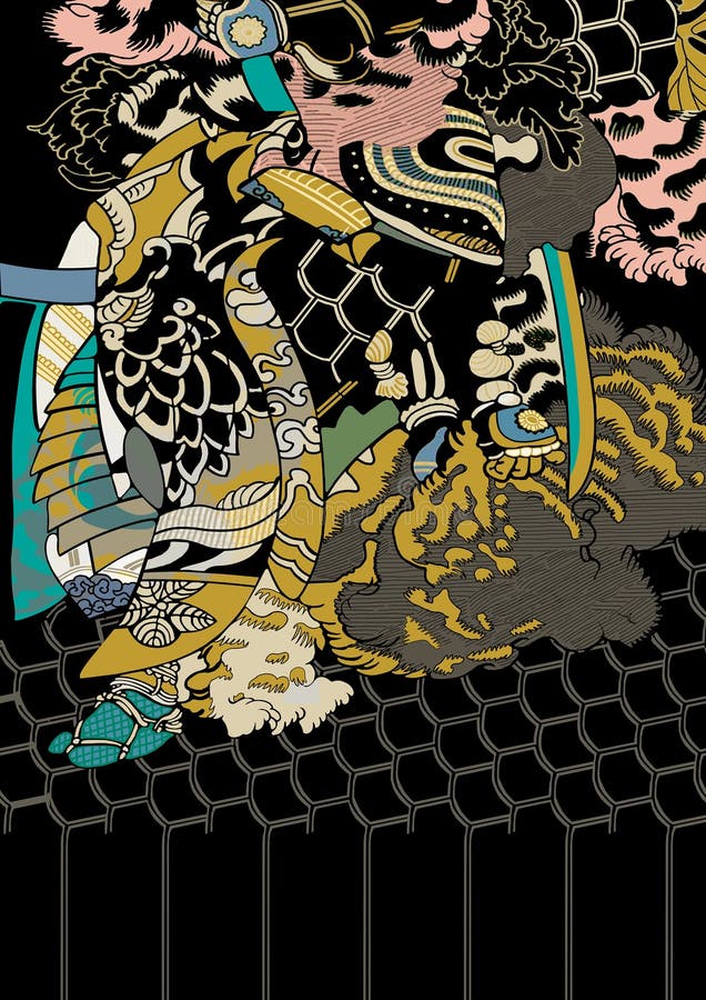 Abstract black base colorful wallpaper pattern royalty free stock photography