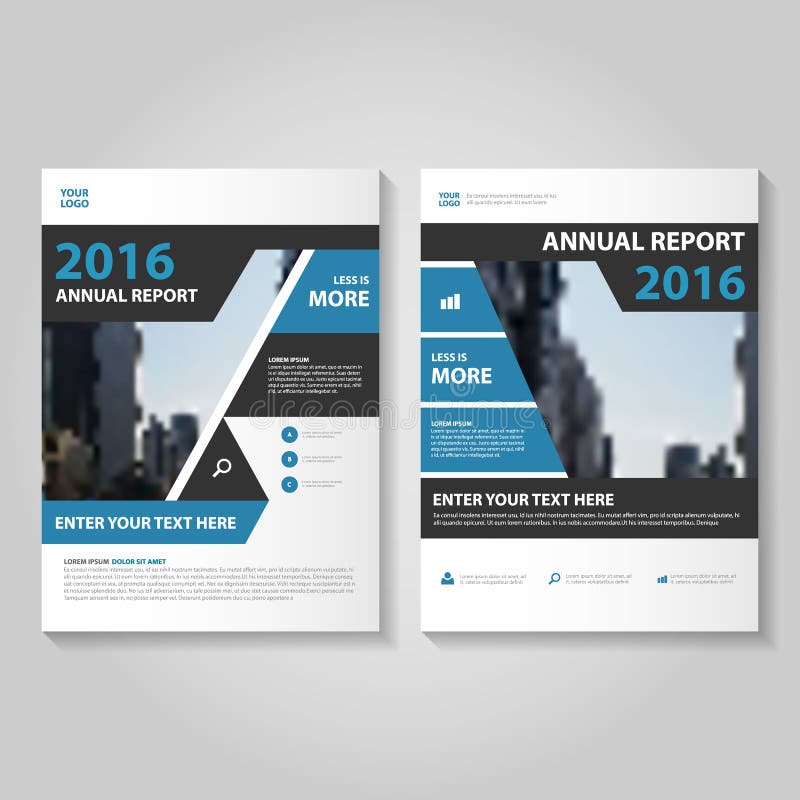 Abstract black blue annual report Leaflet Brochure Flyer template design, book cover layout design royalty free illustration