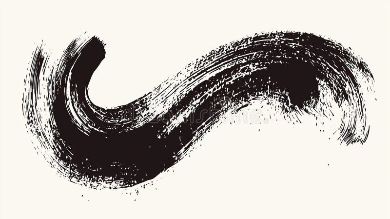Abstract black brushstroke on a light background royalty free illustration