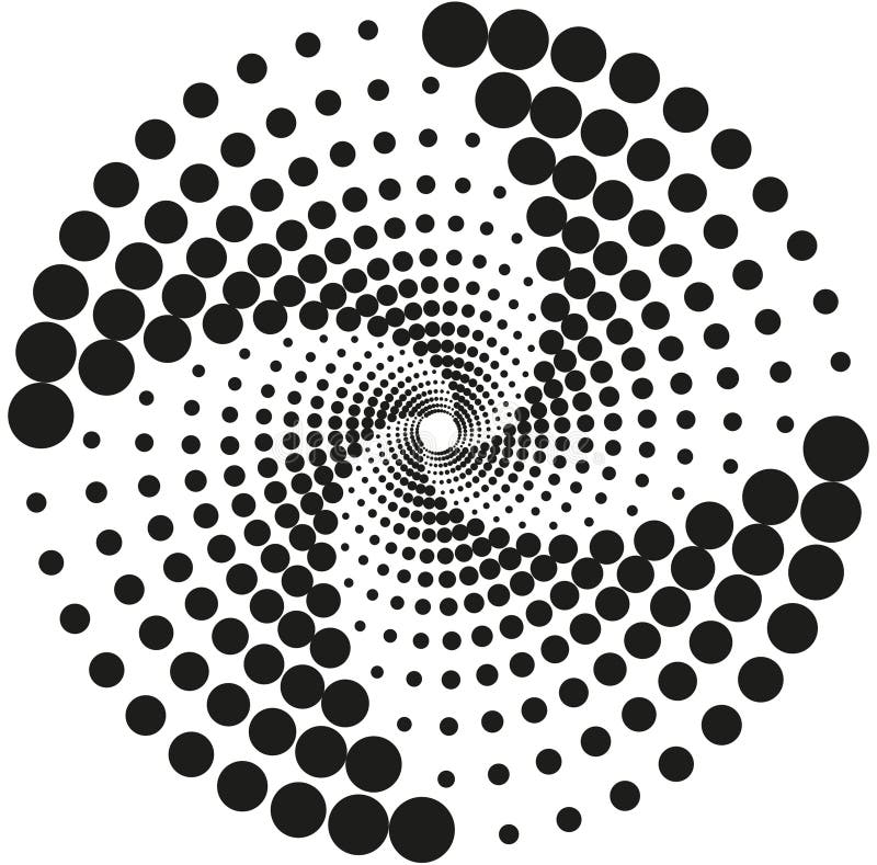 Abstract Black Dot Pattern Background with Circular Swirl Effect Stock ...