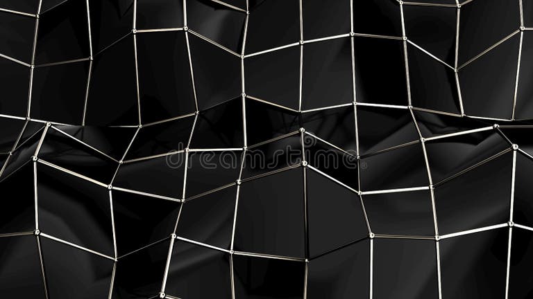 Abstract Black Geometric Bumpy Surface with Kinks from Glossy Blocks ...