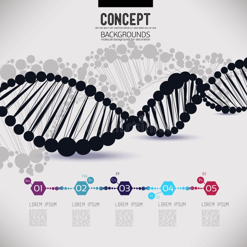 Abstract black geometric lattice DNA stock illustration