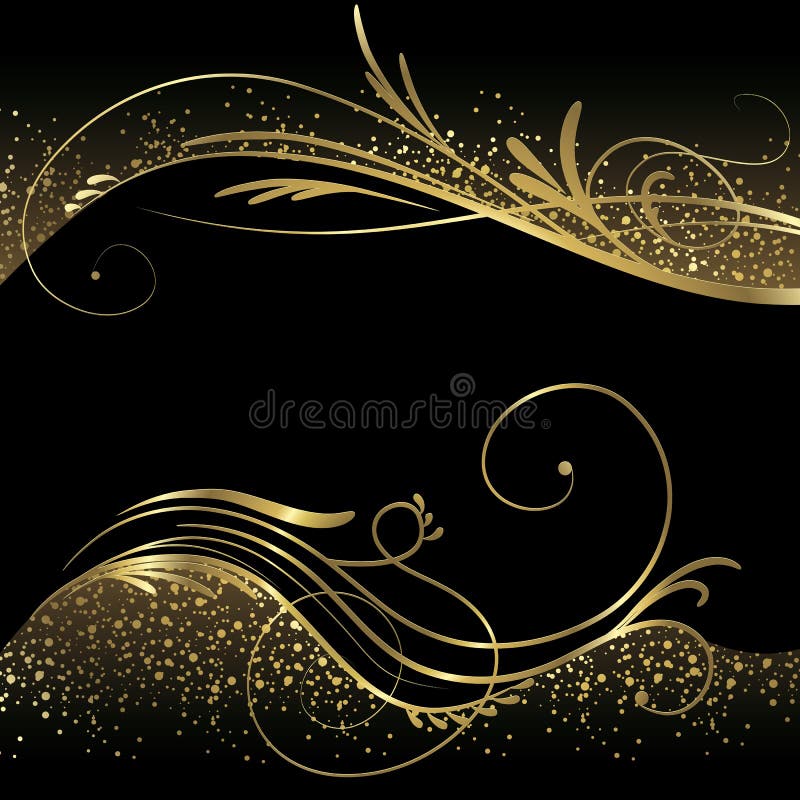 Abstract Black And Gold Background Stock Vector - Image: 58806339