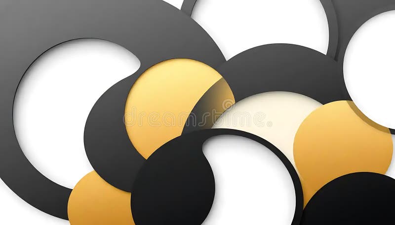 Abstract Black Gold Circles Design Background vector illustration