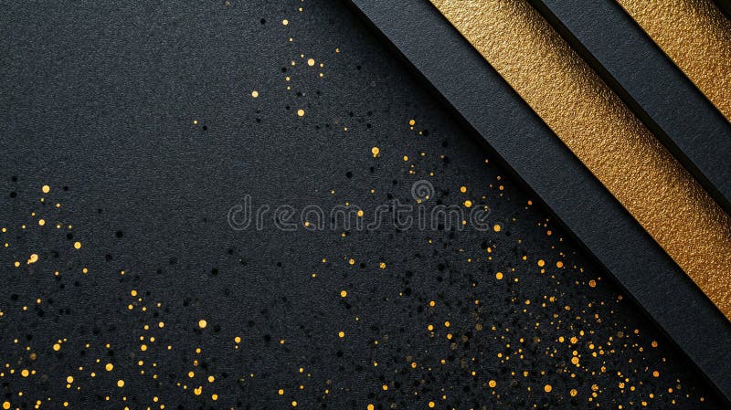 Abstract black gold glitter texture background stock image