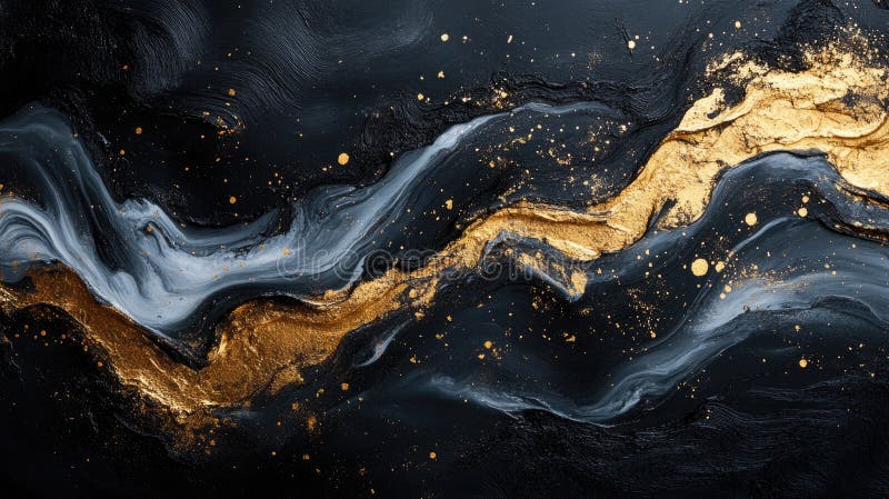Abstract Black and Gold Marble Texture stock photos