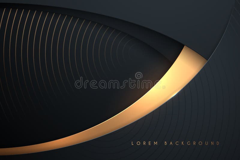 Abstract Black Gold and Silver Geometric Shapes Background Stock Vector