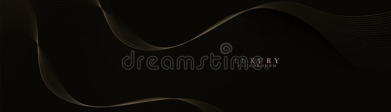 Abstract black and gold light lines wavy background. luxury modern concept vector illustration