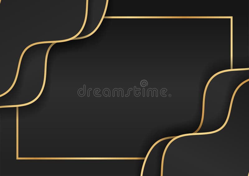 Abstract Black and Gold Lines Luxury Background Stock Vector