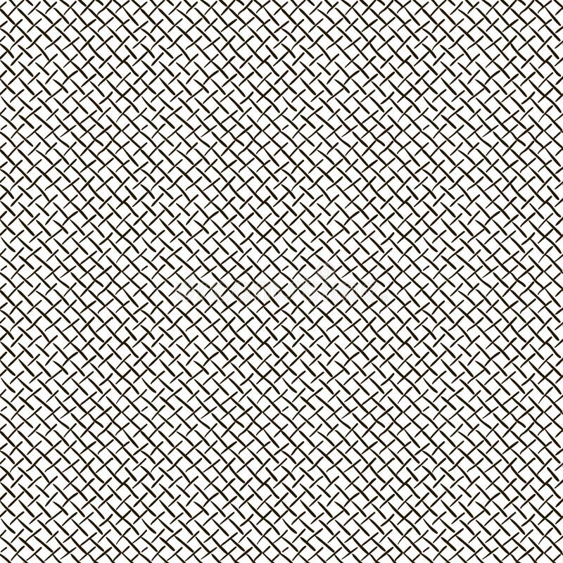 Abstract Black Hand Sketched Grid Seamless Background Pattern vector illustration