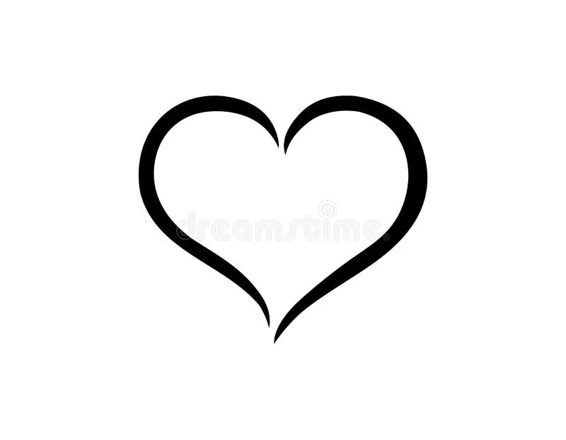 Abstract Black Heart Shape Outline. Stock Photo - Illustration of