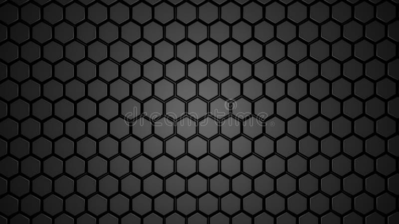 Abstract black hexagonal geometric layered. Futuristic hexagons surface. Future sci-fi concept background royalty free illustration
