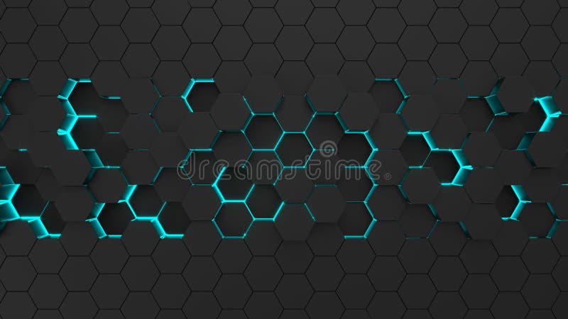Abstract black hexagonal surface. Futuristic and technological concept vector illustration