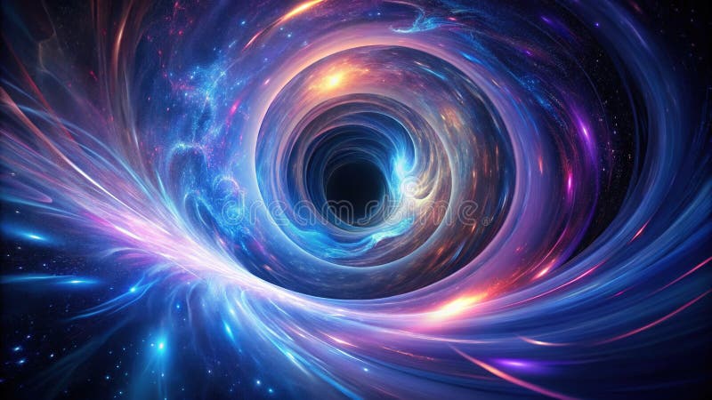 Abstract Black Hole Vortex Tunnel Kosmiczny Głębokie Tło Konstrukcja Tła Futurystycznego royalty ilustracja