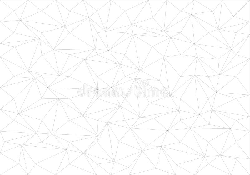 Abstract black line thin polygon pattern on white background texture vector