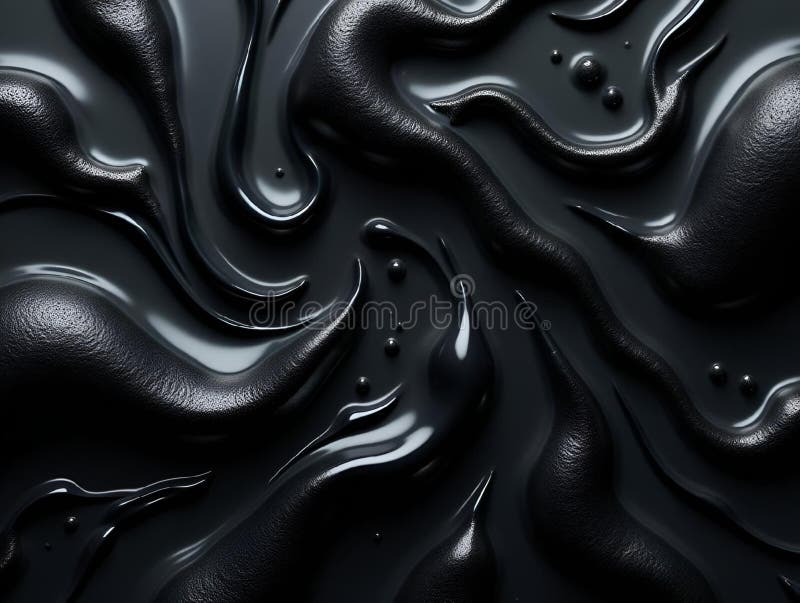 Abstract Black Liquid Texture stock illustration