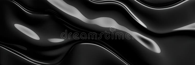 Abstract black liquid waves vector illustration
