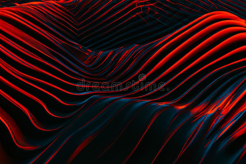Abstract black and red wavy background stock illustration