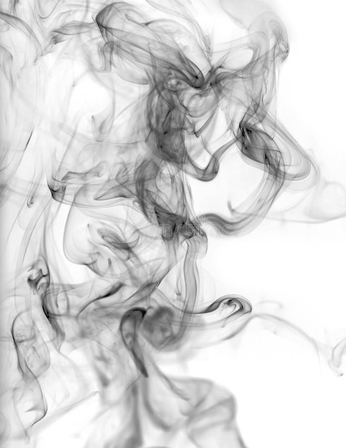 Abstract Black Smoke Pattern Over the White Background Stock Image ...